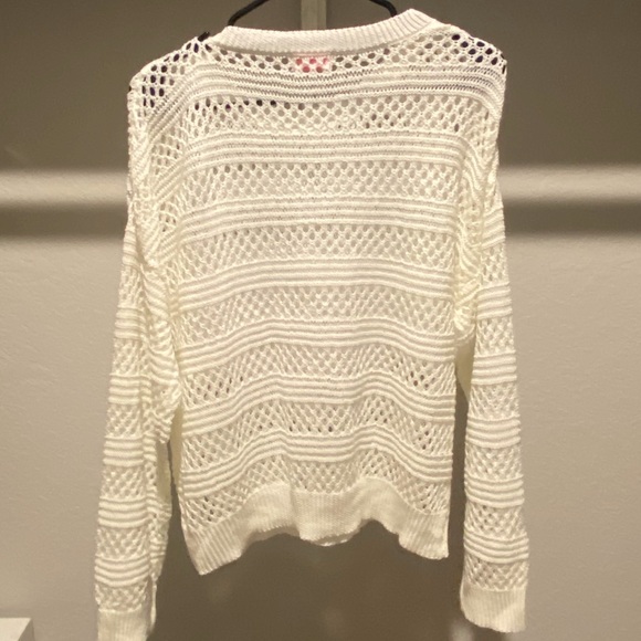 PINK LILY From the Top Open Knit Sweater Sz M - Picture 4 of 5